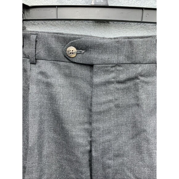 Eppe Amadeo Pants Mens 100% Worsted Wool Pleated Black Size 34 R X37 Business - Picture 12 of 15